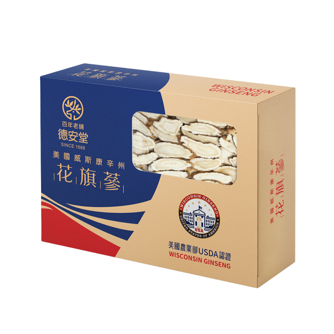 德安堂美國農業部認證花旗蔘片600g（中片）（貴賓卡）