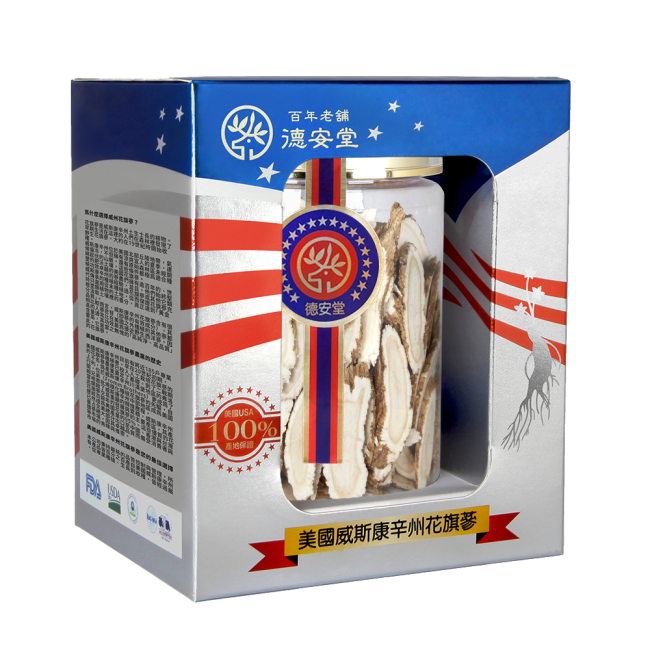 德安堂美國農業部認證花旗蔘片150g（中片）
